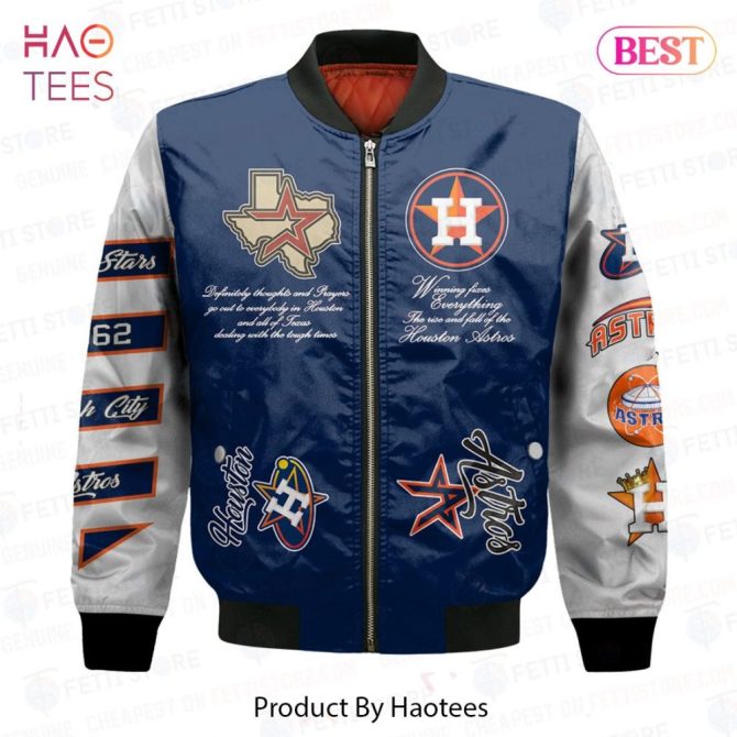 New Houston Astros Offwhite Style Pattern Aop Bomber Jacket - Image 2