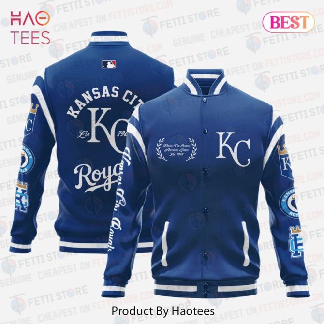 Kansas City Royals Varsity Jacket - Premium Blue Baseball Bomber By Haotees