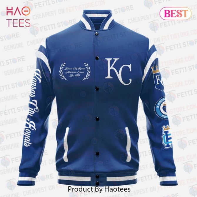Kansas City Royals Varsity Jacket - Premium Blue Baseball Bomber By Haotees - Image 2