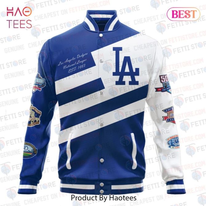 La Dodgers Varsity Jacket - Retro Blue & White Baseball Bomber By Haotees - Image 2