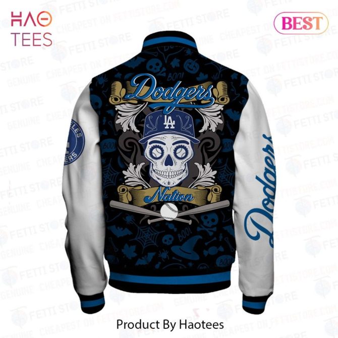 La Dodgers Halloween Varsity Jacket - Limited Edition Skull & Ghost Design - Image 3