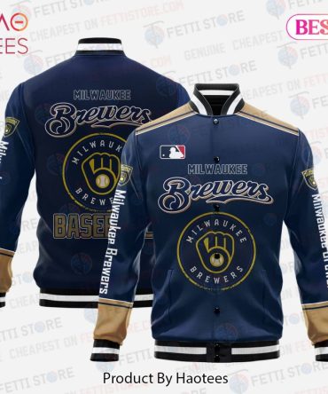Milwaukee Brewers Baseball Varsity Jacket - Official Team Apparel By Haotees