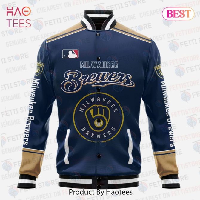 Milwaukee Brewers Baseball Varsity Jacket - Official Team Apparel By Haotees - Image 2