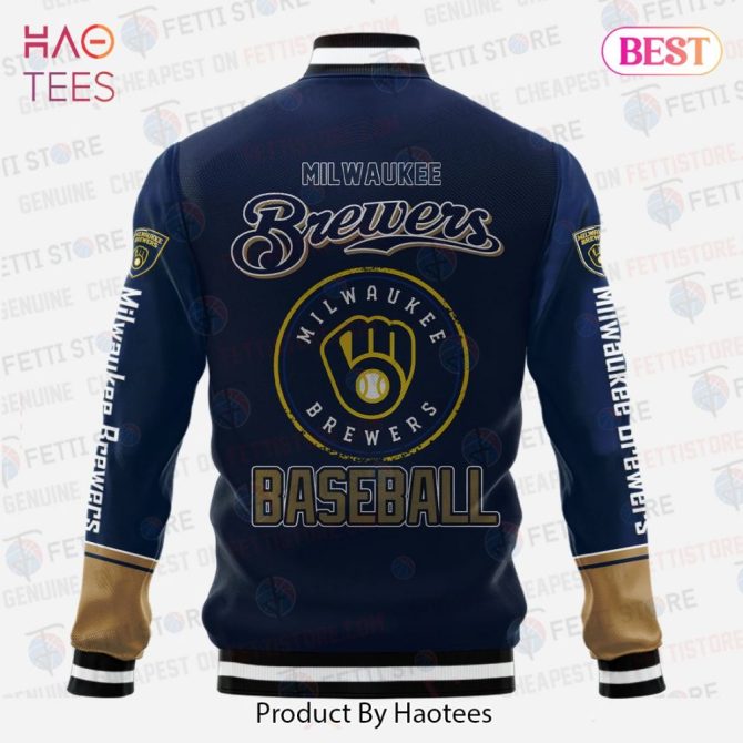 Milwaukee Brewers Baseball Varsity Jacket - Official Team Apparel By Haotees - Image 3