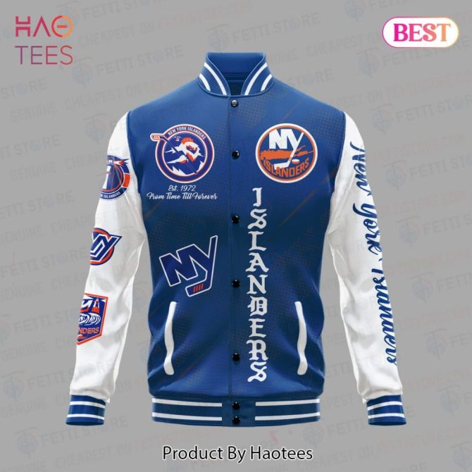 Ny Islanders Varsity Jacket - Stylish Blue & White Team Apparel For Fans - Image 2