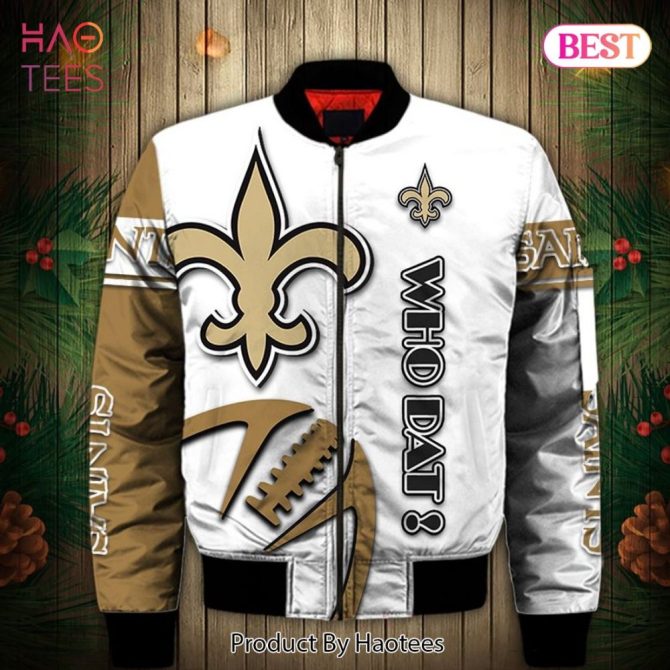 New Fashion   New Orleans Saints Bomber Jacket Graphic Balls Gift For Fans