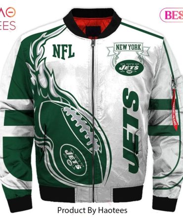 New Fashion   New York Jets Bomber Jacket Winter Coat Gift For Men