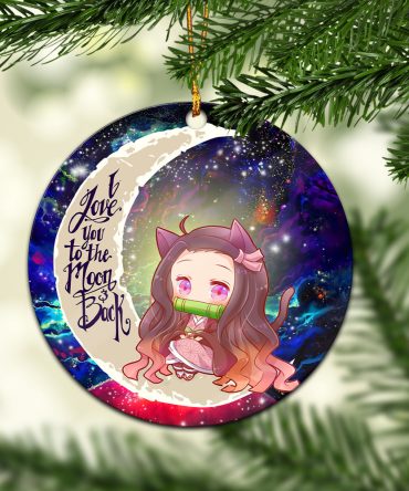 Nezuko Demon Slayer Love You To The Moon Galaxy Ceramic Circle Ornament Perfect Gift For Christmas Holiday