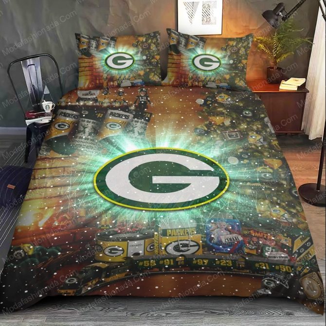Cozy Fanatic'S Dream: Green Bay Packers Bedding Set - Perfect Gift For Football Lovers! - Image 2