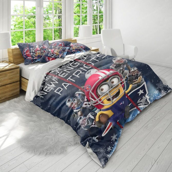 Cozy New England Patriots Minion-Themed Bedding Set - Fun & Officially Licensed! - Image 3