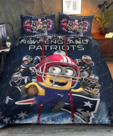 Cozy New England Patriots Minion-Themed Bedding Set - Fun & Officially Licensed!