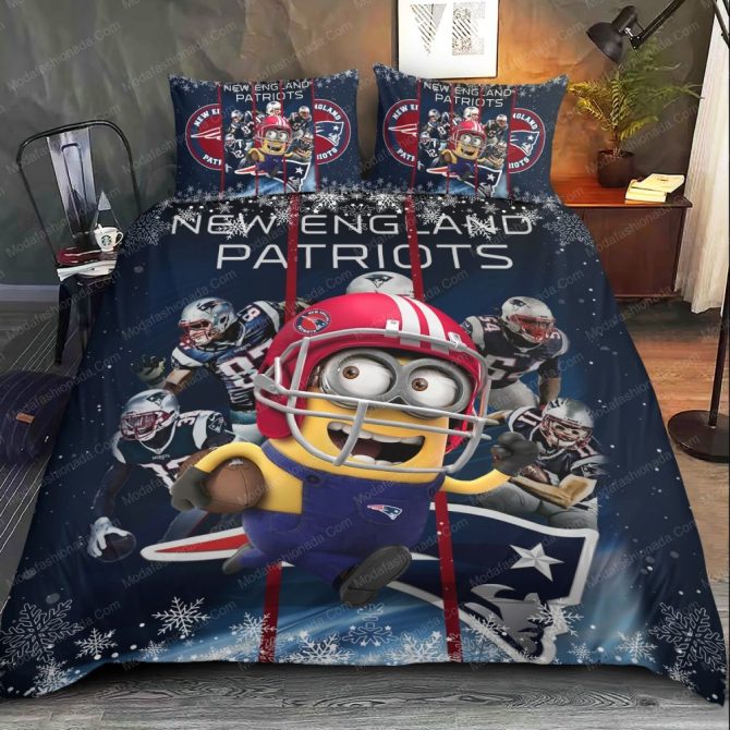 Cozy New England Patriots Minion-Themed Bedding Set - Fun & Officially Licensed!