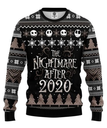 B&W Nightmare Before 2023 Ugly Christmas Sweater Amazing Gift Idea Thanksgiving Gift