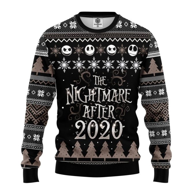 B&W Nightmare Before 2023 Ugly Christmas Sweater Amazing Gift Idea Thanksgiving Gift