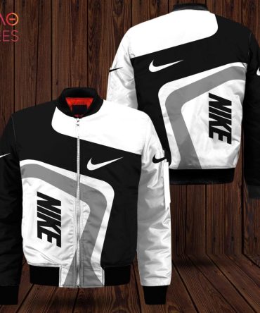 Stylish Black & White Nike Bomber Jacket - Trendy Streetwear For Men & Women