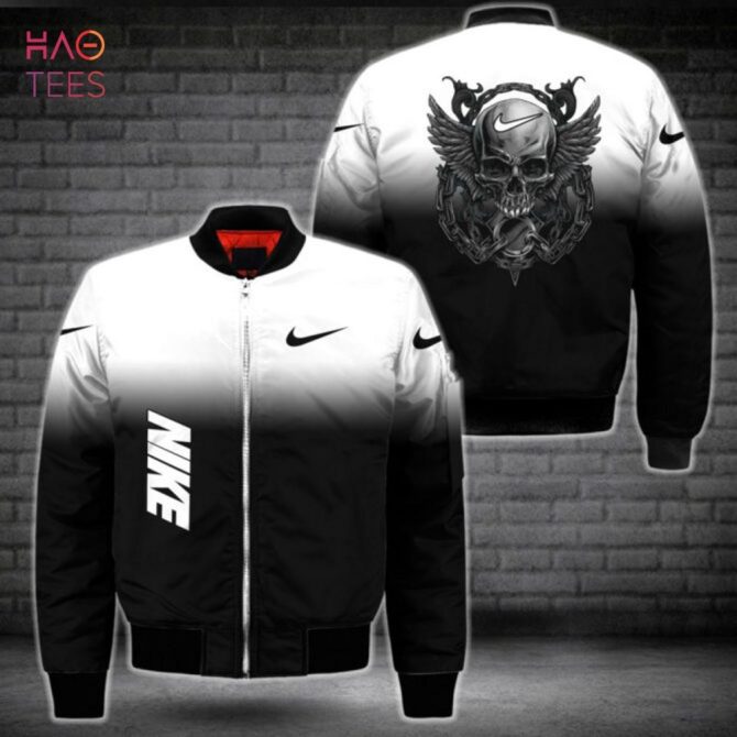 Edgy Skull Wing Bomber Jacket - Black & White Gradient Design, Stylish Outerwear - Image 2