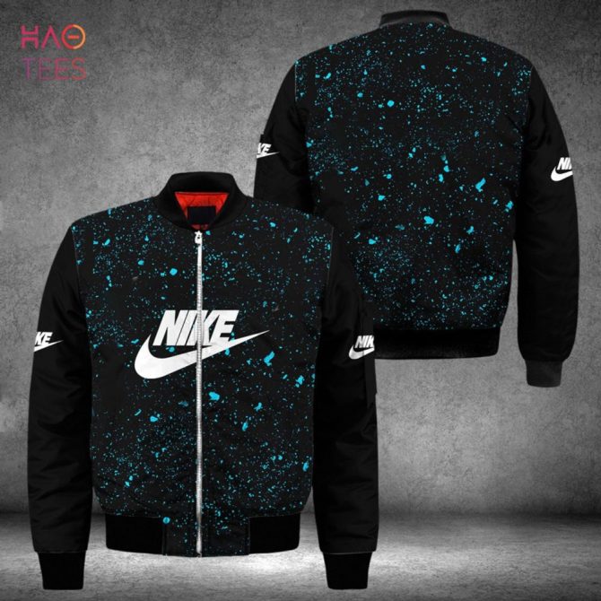 Hot Nike Luxury Brand Blue Black Bomber Jacket Limited Edition