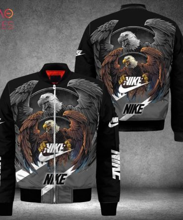 Men'S Eagle Graphic Bomber Jacket - Stylish Nike Print, Perfect For Casual Wear