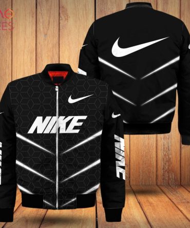 Stylish Black Nike Bomber Jacket - Iconic Design, Perfect For Casual Wear