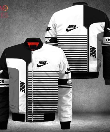 Best Nike Luxury Brand Black Stripe Bomber Jacket Pod Design