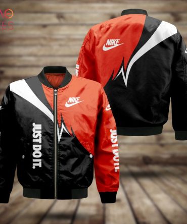 New Nike Luxury Brand Red Mix Black Bomber Jacket Limited Edition