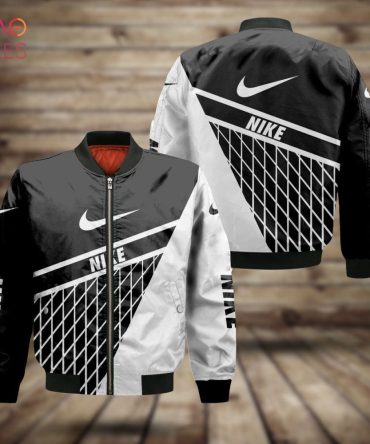 Available Nike Luxury Brand Stripe Pattern Bomber Jacket Limited Edition