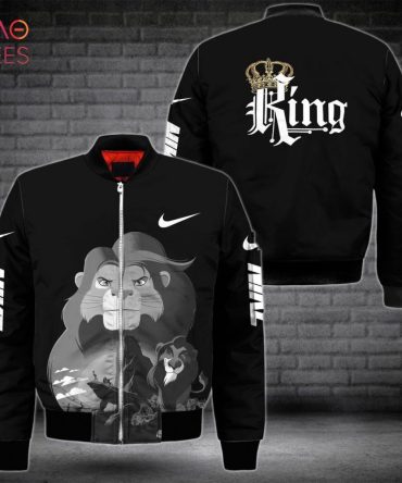 King Lion Bomber Jacket - Bold Graphic Design, Perfect For Fans, Sleek Black Style