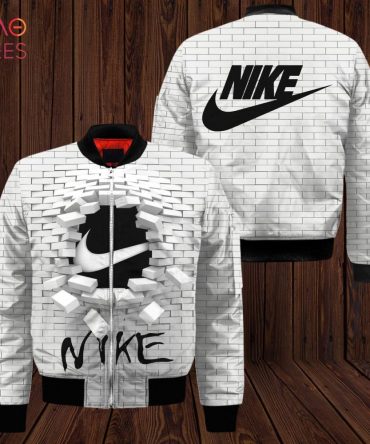 Stylish Nike Bomber Jacket – Unique 3D Brick Wall Design, Perfect For Streetwear Lovers