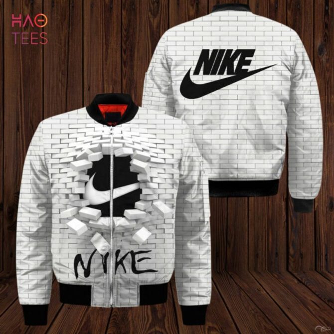 Stylish Nike Bomber Jacket – Unique 3D Brick Wall Design, Perfect For Streetwear Lovers - Image 2