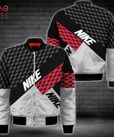 Best Nike Luxury Brand Stripe Red Black Bomber Jacket Limited Edition
