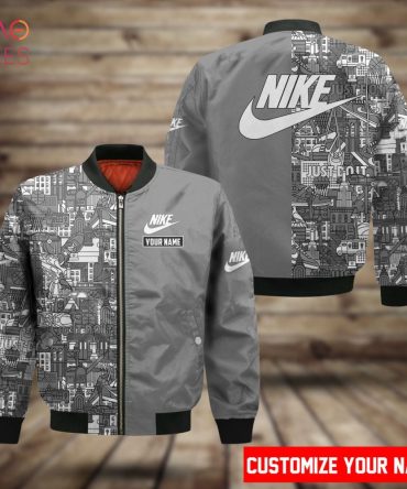 Customizable Nike Bomber Jacket - Unique Urban Design With Your Name - Stylish & Personalized Wear