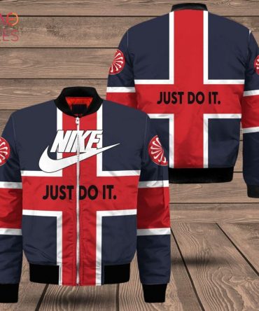 Stylish Red & Blue Bomber Jacket - 'Just Do It' Design For Trendsetters
