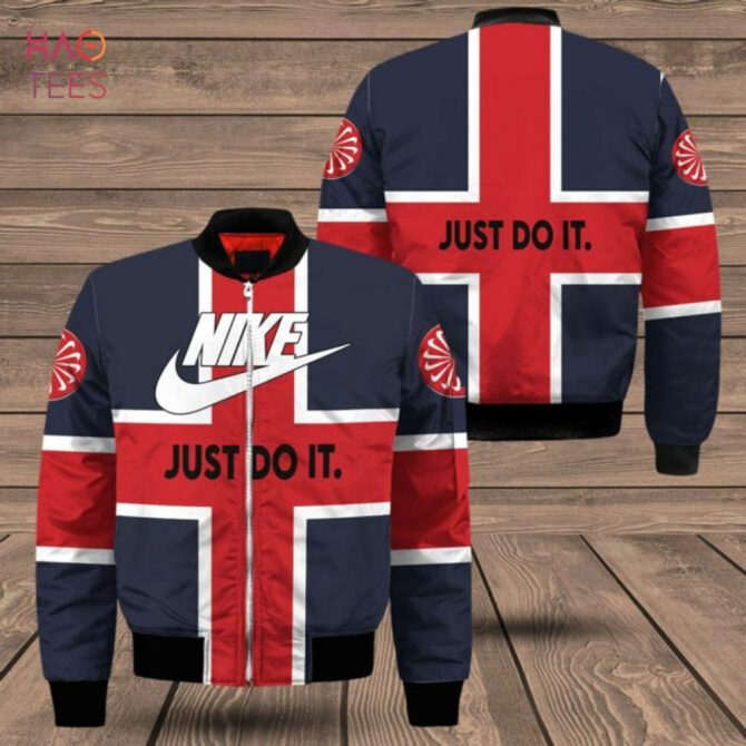Stylish Red & Blue Bomber Jacket - 'Just Do It' Design For Trendsetters - Image 2