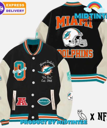 Miami Dolphins Varsity Jacket - Retro Nfl Fan Gear, Express Delivery!