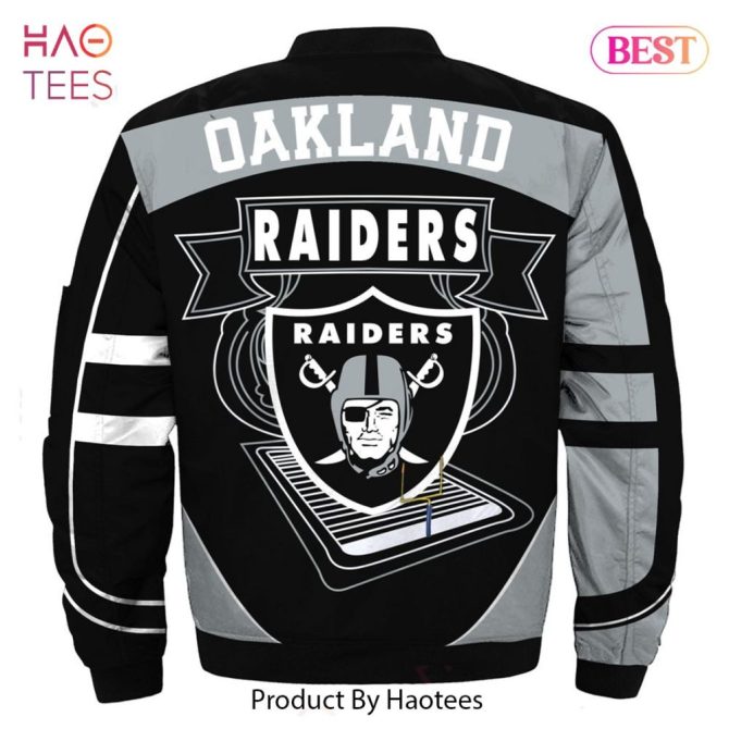 New Fashion   Oakland Raiders Bomber Jacket Winter Coat Gift For Fans - Image 2