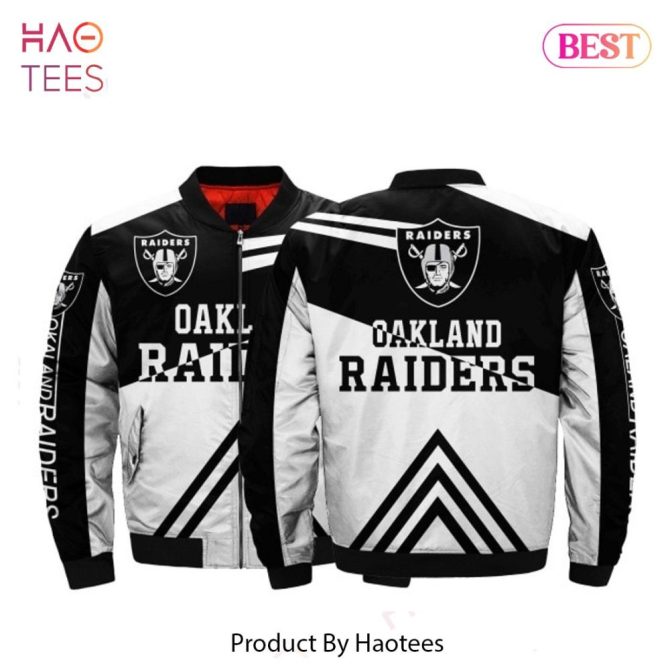New Fashion   Oakland Raiders Bomber Jacket Winter Coat Gift For Fans - Image 3