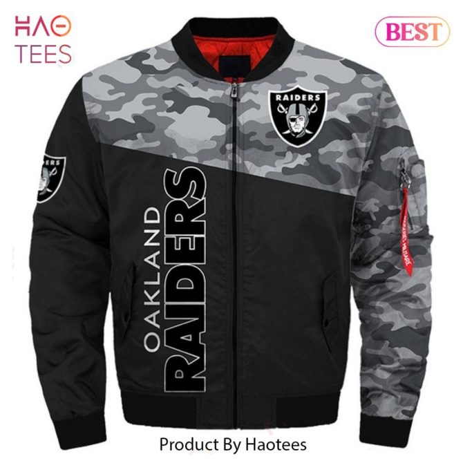 New Fashion   Oakland Raiders Bomber Jacket Winter Coat Gift For Fans - Image 4