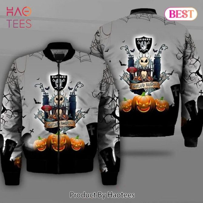New Fashion   Oakland Raiders Bomber Jacket Winter Coat Gift For Fans - Image 5