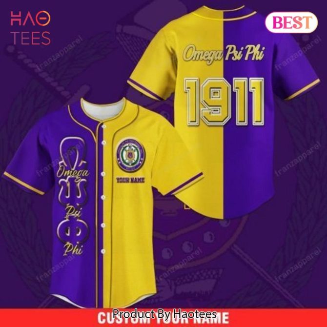 Custom Omega Psi Phi 1911 Baseball Jersey - Personalized Greek Apparel Gift