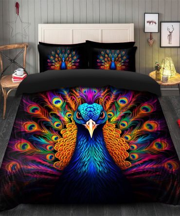 Peacock Bedding Set Duvet Cover And 2 Pillowcases