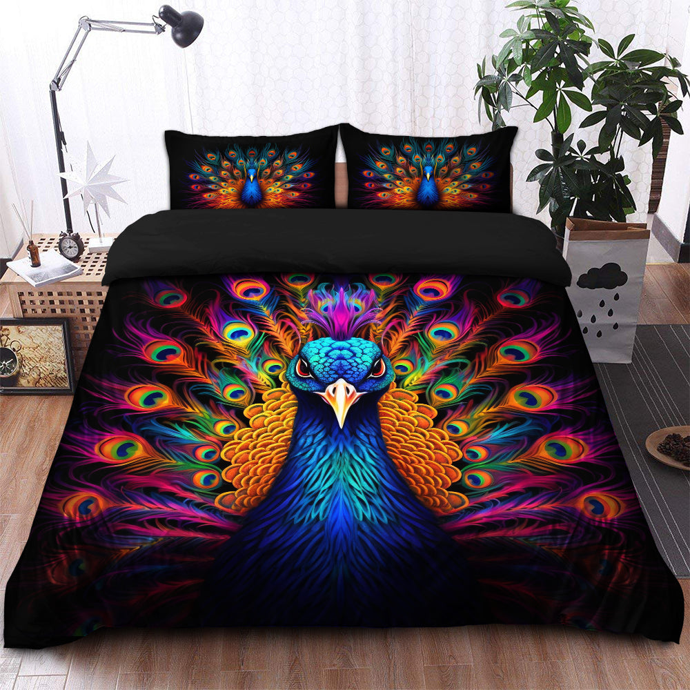 Peacock Bedding Set Duvet Cover And 2 Pillowcases - Image 2