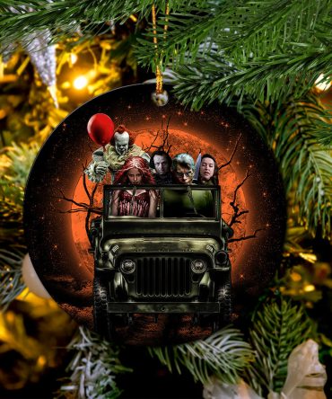 Pennywise And Friends Halloween Moonlight Ceramic Circle Ornament Perfect Gift For Christmas Holiday