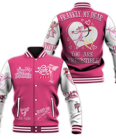 Stylish Pink Panther Valentine'S Varsity Jacket – Perfect Gift For Him/Her!