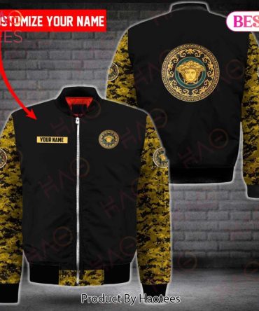 Customizable Black & Gold Bomber Jacket - Add Your Name For A Unique Style