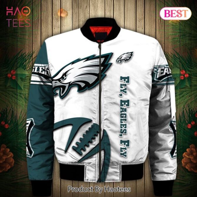 New Fashion   Philadelphia Eagles Bomber Jacket Graphic Balls Gift For Fans