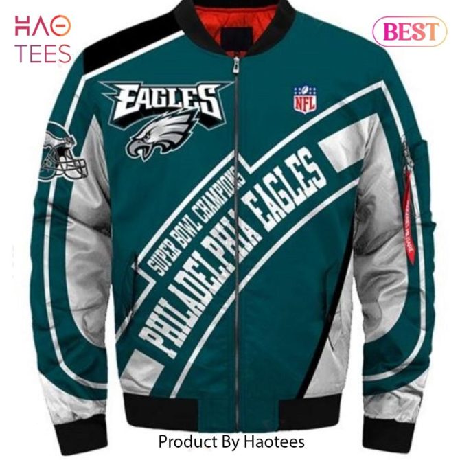 New Fashion   Philadelphia Eagles Bomber Jacket Style Winter Coat Gift For Men