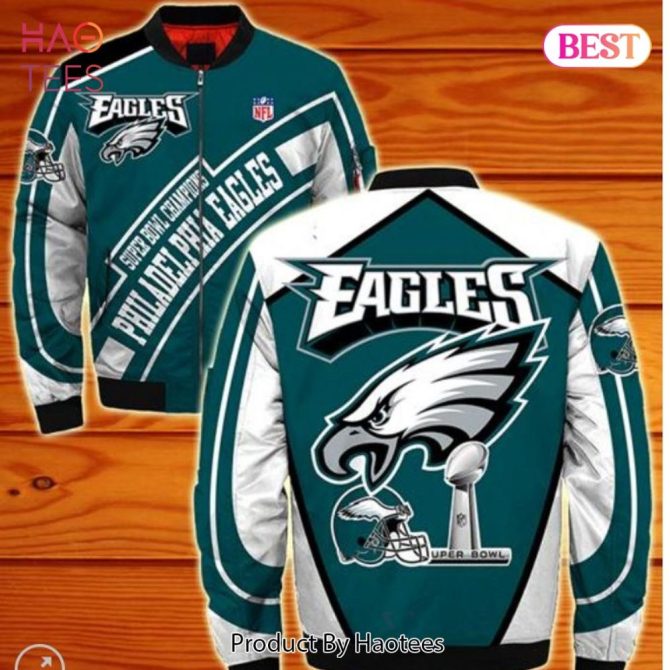 New Fashion   Philadelphia Eagles Bomber Jacket Style Winter Coat Gift For Men - Image 3