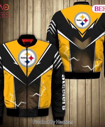 New Fashion   Pittsburgh Steelers Bomber Jacket Lightning Graphic Gift For Men
