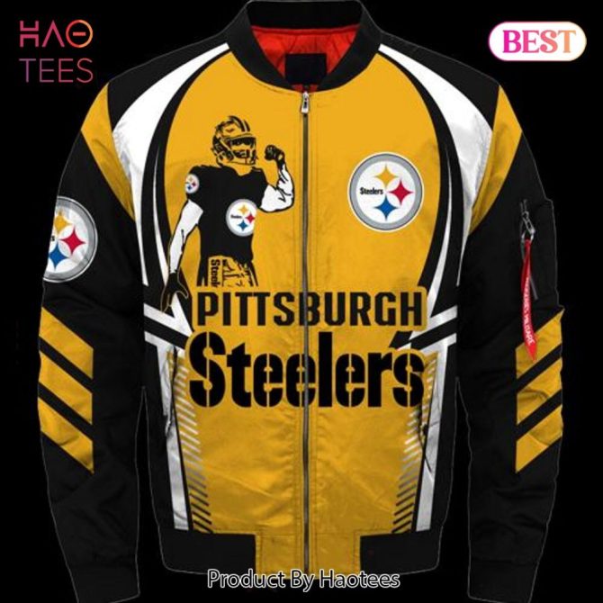 New Fashion   Pittsburgh Steelers Bomber Jacket Style Winter Coat Gift For Men - Image 3
