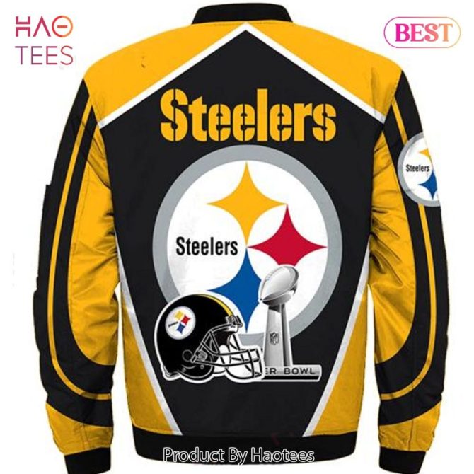 New Fashion   Pittsburgh Steelers Bomber Jacket Super Bowl Champions Coat For Men - Image 2